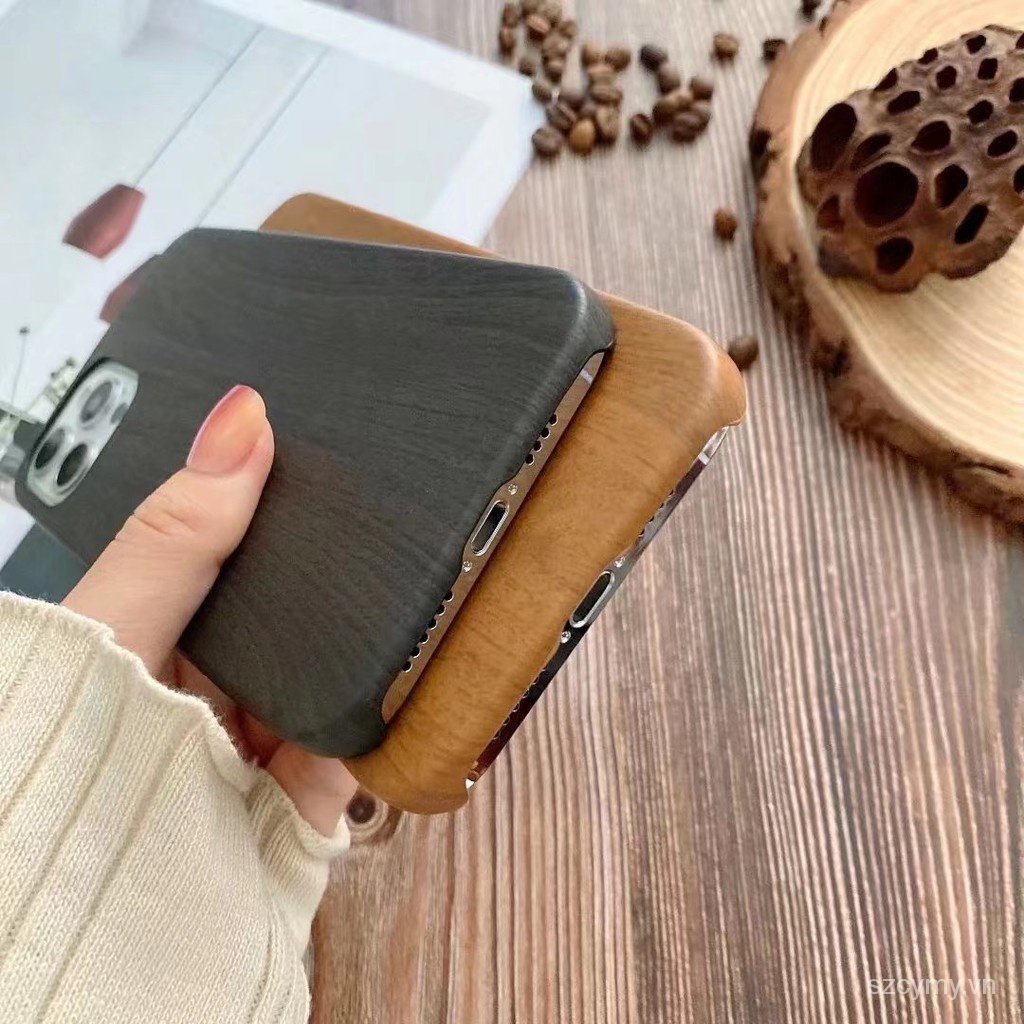 Ốp điện thoại họa tiết vân gỗ đơn giản chống trầy thích hợp cho IPHONE 7 8 PLUS 13 12 11PRO MAX X XR XS MAX