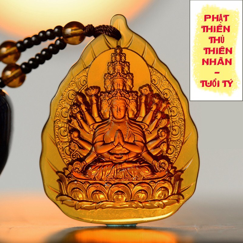 Dây truyền mặt phật Thiên Thủ Thiên Nhãn-Bản mệnh cho tuổi Tý-Tặng kèm theo dây