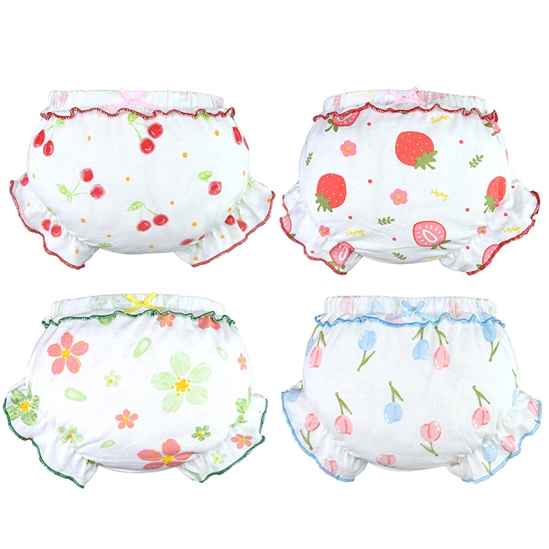 Quần lót LUCKY BIG CAT 100% cotton dễ thương cho bé gái 0-3 tuổi