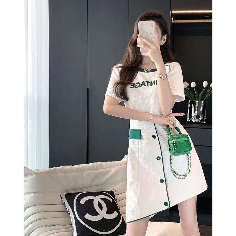 Đầm Cổ Tròn Thời Trang Mùa Hè Hàn Quốc Dành Cho Nữ