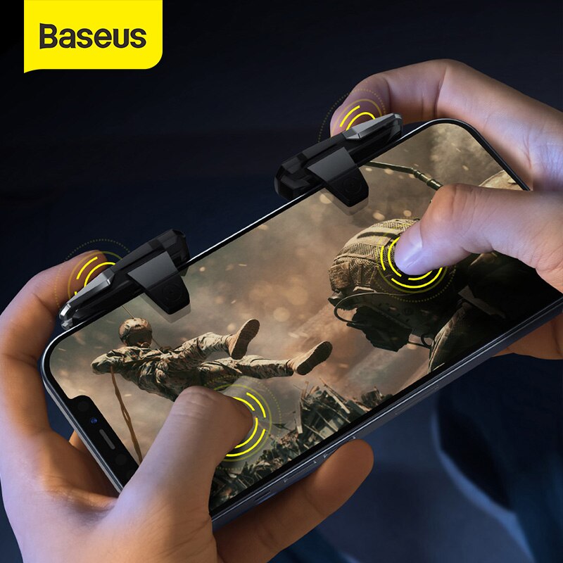 Joystick gắn điện thoại BASEUS dùng chơi game mobile PUBG hỗ trợ nút L1 R1 độ nhạy cao dùng cho IOS Android