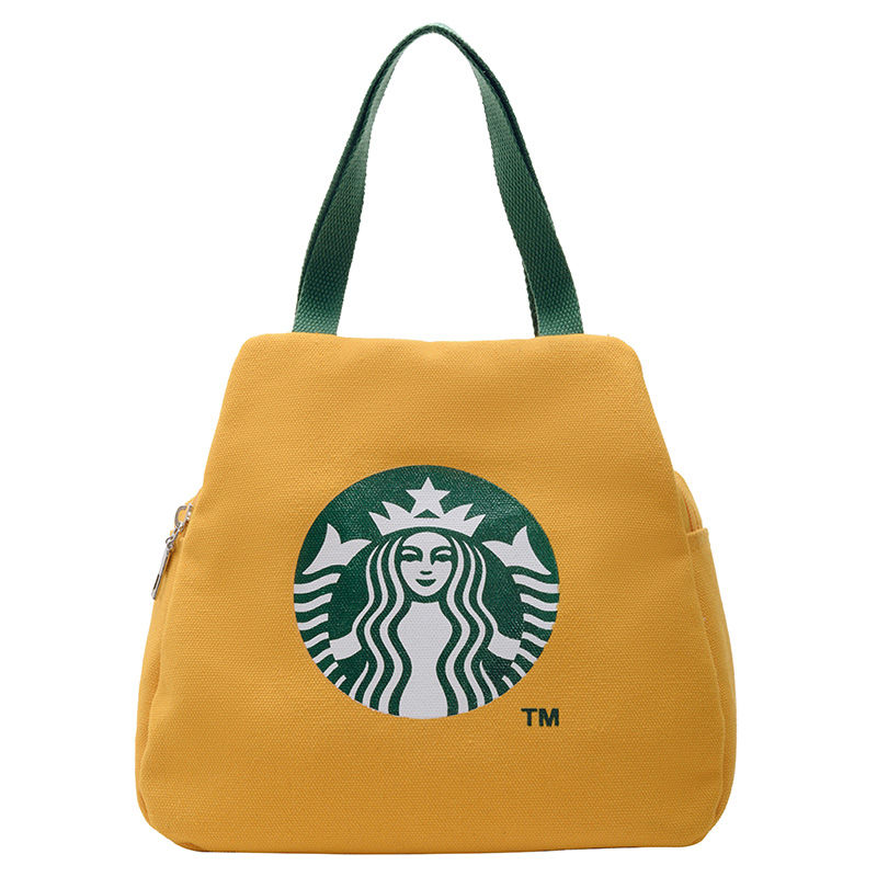 STARBUCKS Túi Xách Tay Bằng Vải Canvas In Họa Tiết Starbuck Dành Cho Nữ