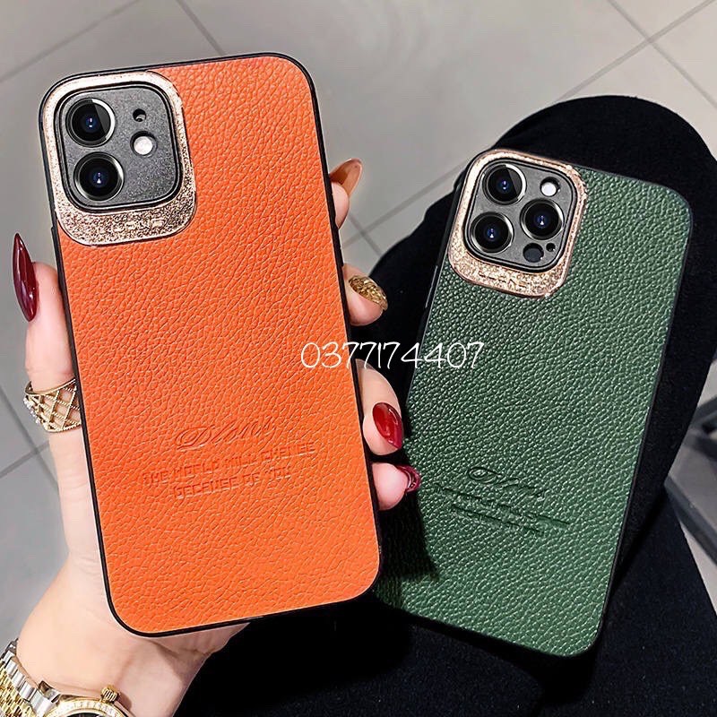 (iPhone 12) Ốp lưng da Dlonsbảo vệ camera viền vàng iPhone 12, 12 Pro, 12 Pro Max, 11, 11 Pro, 11 Pro mã, Xs max XR 7+