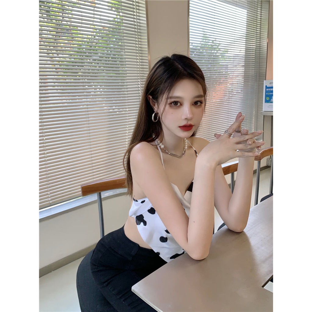 [C309] Áo yếm BÒ SỮA buộc dây lưng sexy - Áo croptop dáng yếm buộc dây hot trend freesize | BigBuy360 - bigbuy360.vn