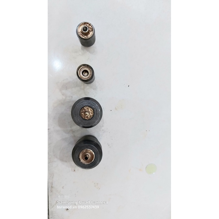 Bộ cối + khuôn đóng nút 4 thành phần  Dùng cho máy đóng nút BSR-DKJ819 Loại nút 12,13,14,15mm Phụ liệu may mặc