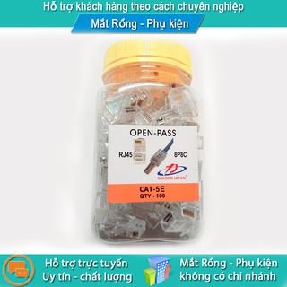 Đầu mạng xuyên thấu RJ45 GOLDEN JAPAN UTP (100c/hộp – xuyên thấu)