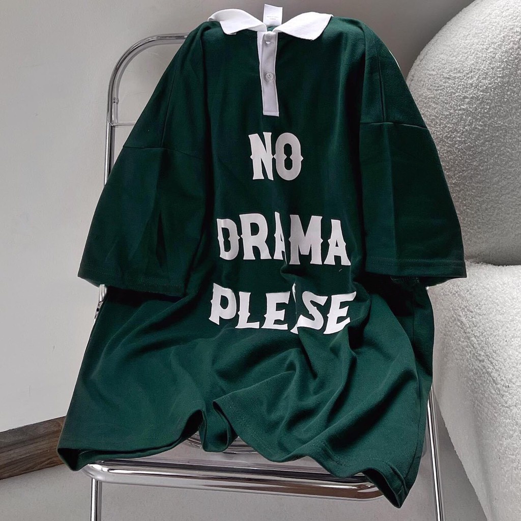 Áo POLO NO DRAMA 3 màu basic unisex nam nữ áo có cổ form rộng ZADOLA