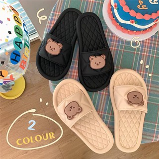 Dép quai ngang cao su sticker Gấu