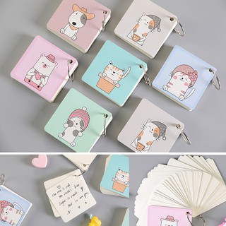 Sổ ghi nhớ từ vựng flashcard chó mèo kèm khoen