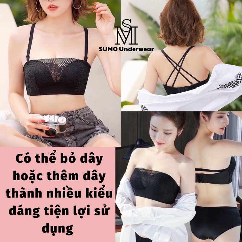 ÁO NGỰC KHÔNG DÂY, ÁO QUÂY REN CHỐNG TỤT, MÚT ĐỆM BÀN TAY ÔM NÂNG NGỰC, TẠO KHE. TẶNG KÈM DÂY VAI. HÀNG CHUẨN LOẠI 1.