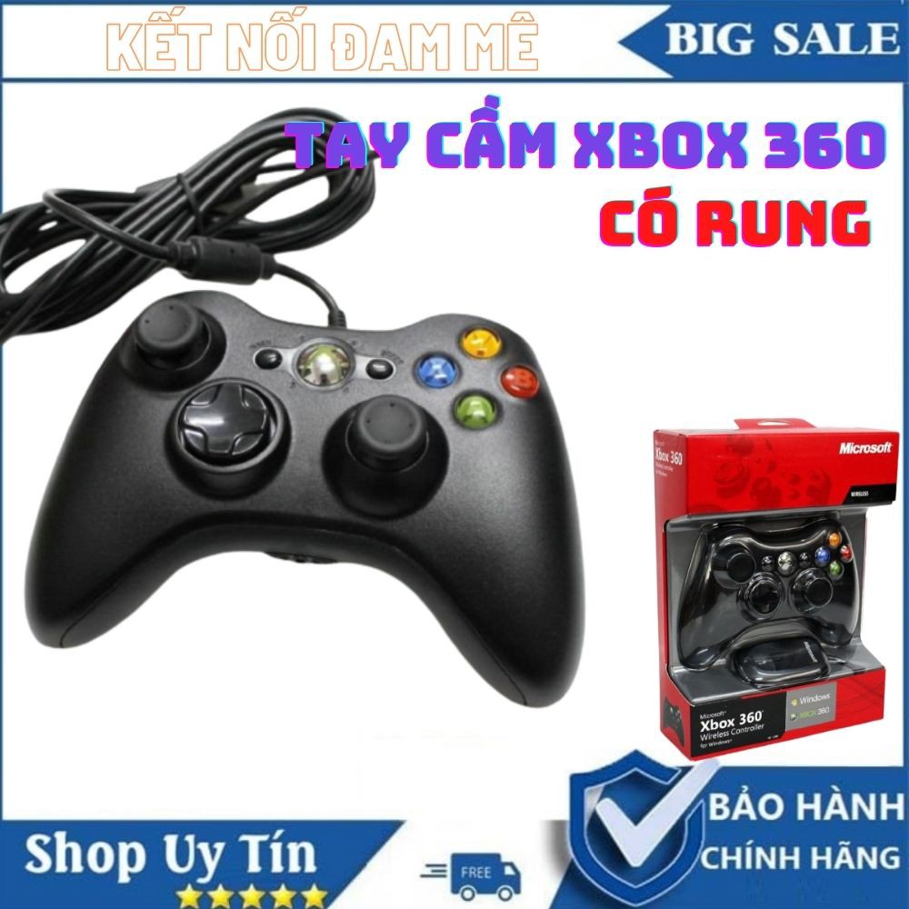 Tay cầm chơi game xbox 360, thích hợp cho việc chơi game onlie và offline