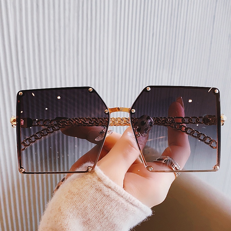 Kính Mát Gọng Vuông Kim Loại Thời Trang Cho Nam Nữ