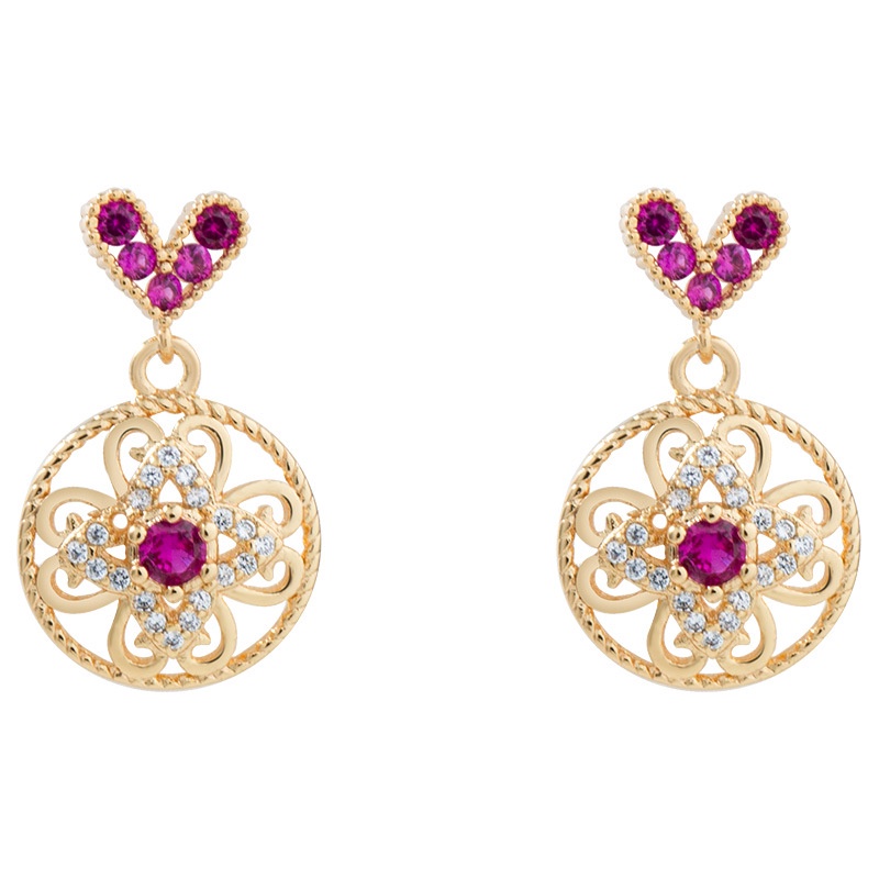 Bông tai đính đá zircon thời trang Hàn Quốc cho nữ