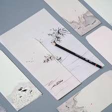 20 tờ Giấy viết thư phong cách Nhật Bản lãng mạn, giấy ghi lưu bút, giấy vẽ, giấy viết thư pháp loại 1