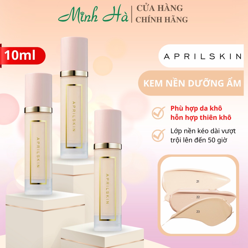 Kem nền April Skin Perfect Magic Cover Fit Foundation 10ml dưỡng ẩm, cho da khô
