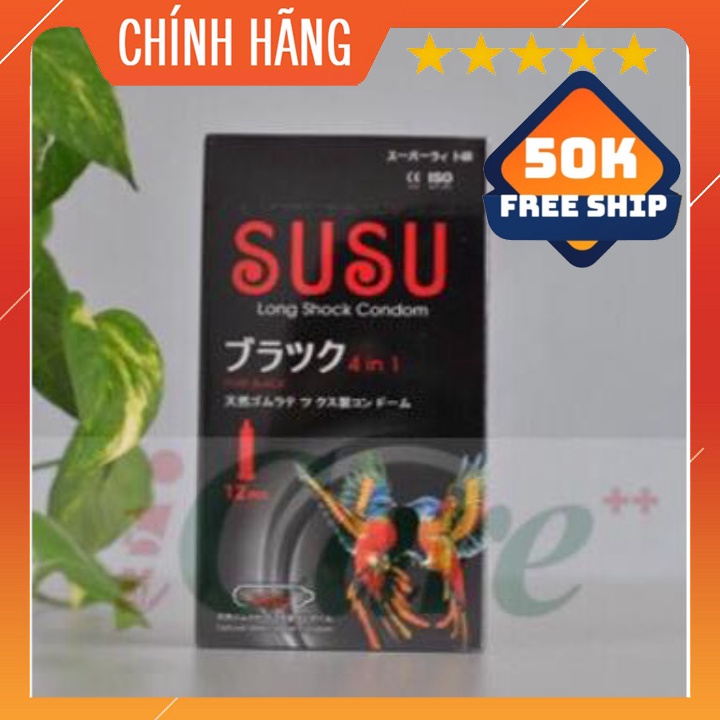 [BCS 4 IN 1] [NHẬP KHẨU] BAO CAO SU SUSU ĐỔI MÀU, SIÊU MỎNG, KÉO DÀI THỜI GIAN HỘP 12 CHIẾC