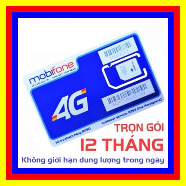 ✺♕Sim 4G Mobifone trọn gói 1 năm không nạp tiền MDT250A - Mobi