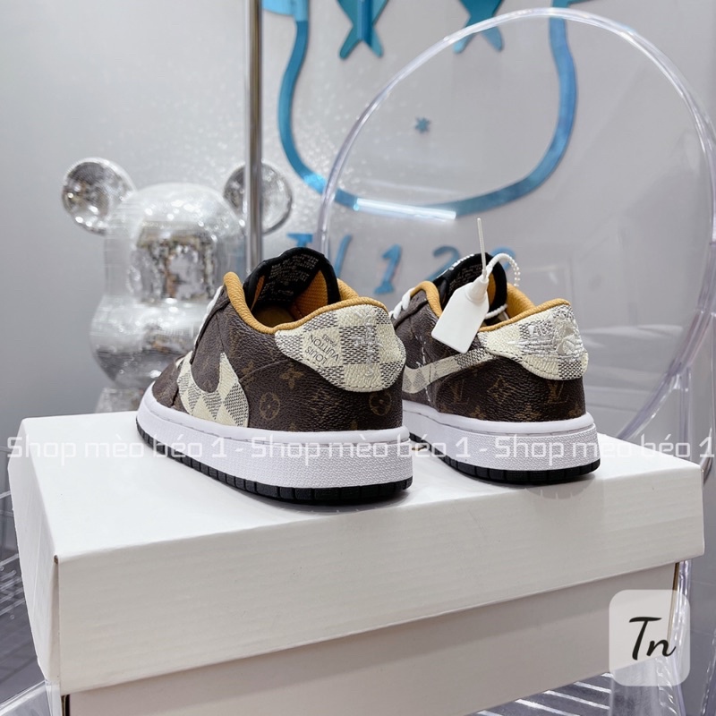 Giày thể thao sneaker cổ thấp jd hoa lv kẻ ô fullbox ( full size nam nữ )