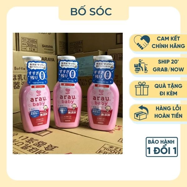 Nước Rửa Bình Sữa Arau Baby [FREESHIP] Arau Baby Nhật Dạng Chai 500ml và Túi 450ml