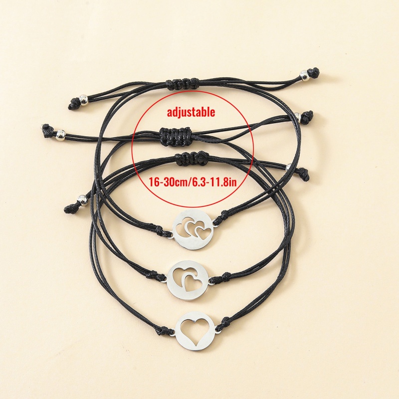 Flgo Set 3 Vòng Tay Hình Trái Tim Ghép Đôi Thích Hợp Làm Quà Tặng Cho Ngày Của Mẹ Mẹ Và Con Gái