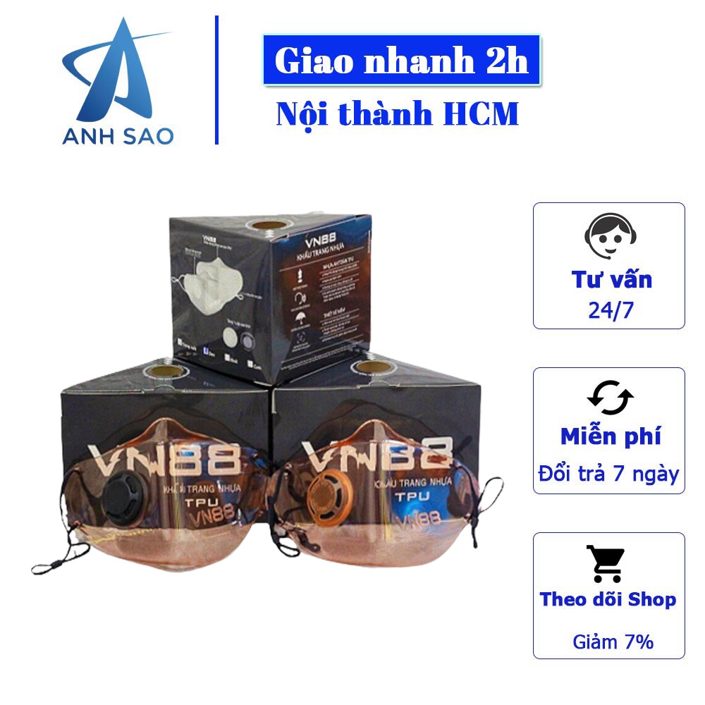 Khẩu trang nhựa TPU trong suốt VN88 - Chống giọt bắn, tái sử dụng nhiều lần