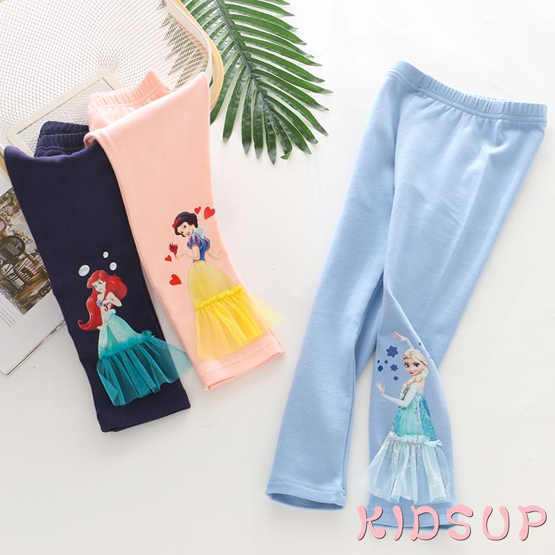 Quần Legging Công Chúa Co Giãn Màu Sắc Đơn Giản Cho Bé %0020