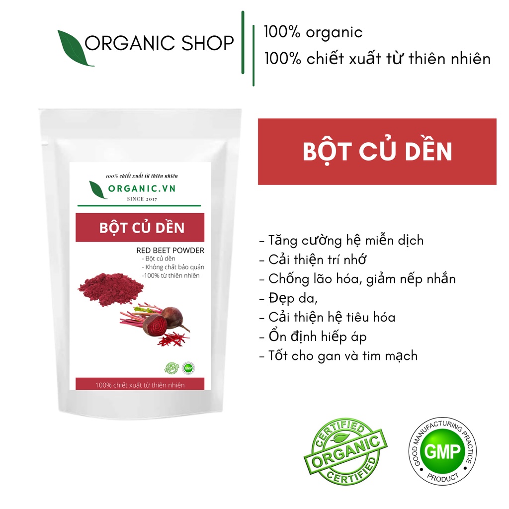 BỘT CỦ DỀN sấy lạnh nguyên chất ORGANIC SHOP - BỘT HỮU CƠ 100% ORGANIC