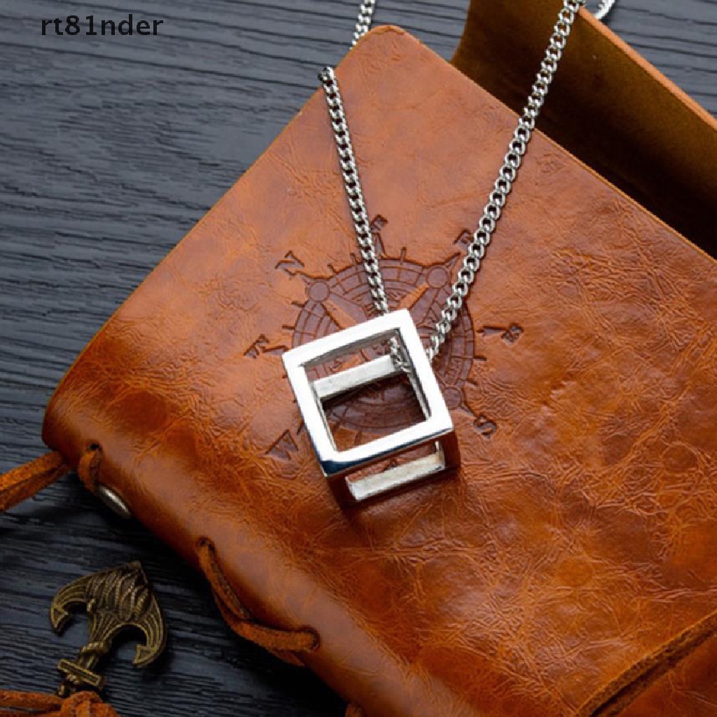 【rt】 Titanium Steel Cube Hollow Out Pendant Necklace Fashion Jewelry Men Accessories .