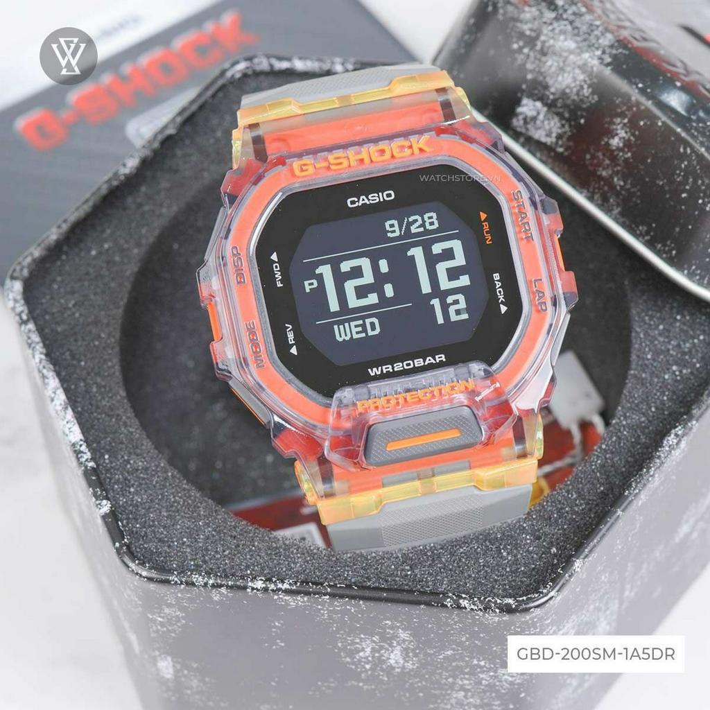 Đồng Hồ Điện Tử Nam Casio G-Shock WATCHSTORE GBD-200SM-1A5DR Thiết Kế Mặt Kính Khoáng 46mm Phong Cách Trẻ Trung