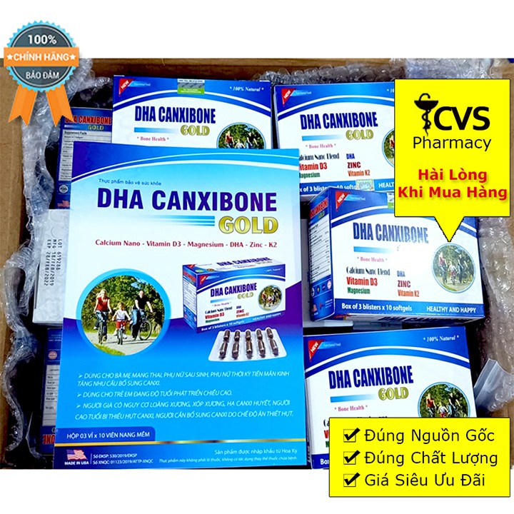 Viên Uống DHA CANXIBONE GOLD - Giúp Bổ Sung Calci Phòng Ngừa Loãng Xương Hiệu Quả