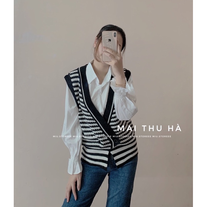 [ẢNH THẬT] ÁO SƠ MI TRẮNG BO CHUN CỔ TAY
