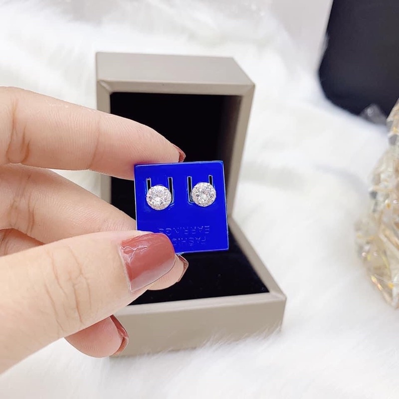 Bông tai nụ đá bạc