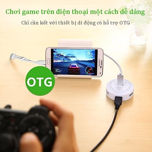 HUB Bộ Chia USB 2.0 4 Cổng Tích Hợp OTG chính hãng Ugreen 20278 - Bảo hành chính hãng 18 tháng