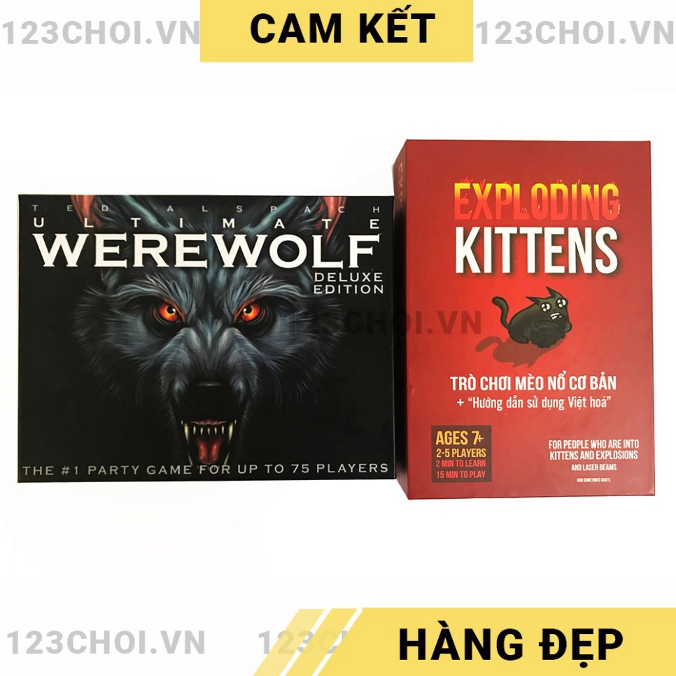 [COMBO 2 IN 1] Trò chơi Ma sói bản đầy đủ 78 lá + Board game Mèo Nổ Việt hóa cơ bản, vui nhộn, giải trí cùng bạn bè