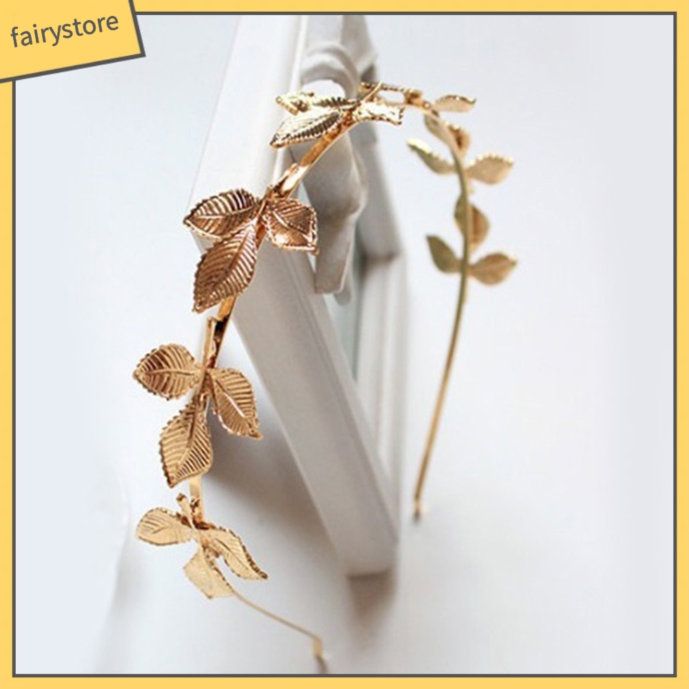 Cài tóc hình lá mạ vàng thời trang nữ