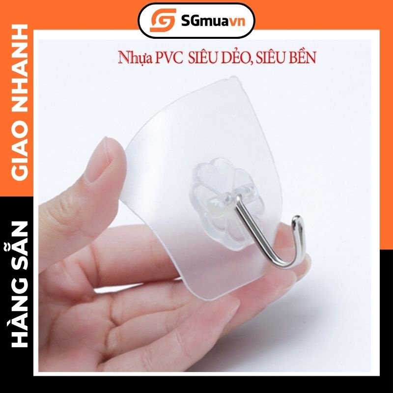 Móc dán tường trong suốt chịu lực bằng nhựa PVC
