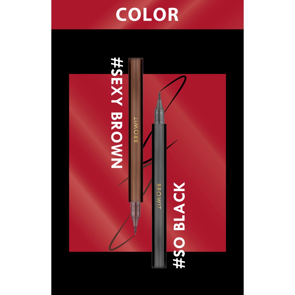 Browit Precise Slim Eyeliner  0.05mm Bút kẻ mắt hai đầu BROW IT BY NONGCHAT HighTechnique Duo Eyeliner không trôi