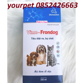 Xịt Diệt Ve Rận Bọ Chét Chó Mèo An Toàn Hiệu Quả Cho Cả Chó Mèo Mang Thai Vime Frondog 250ml