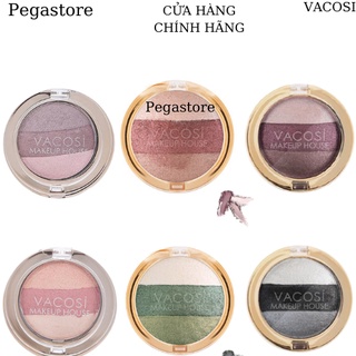 Phấn mắt 3 màu Vacosi TRIO EYESHADOW (9 tone màu) hộp tròn