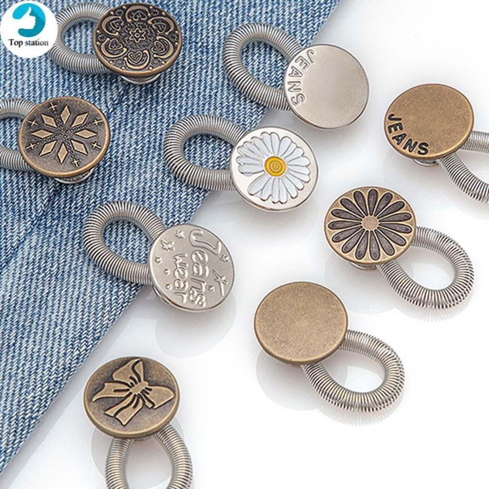 Nút quần jean đàn hồi không cần đinh gắn tiện lợi