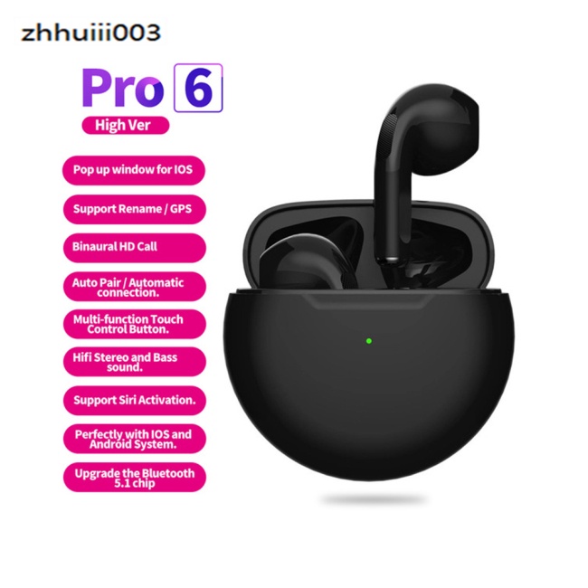Tai Nghe Bluetooth Không Dây ZHIHUI Pro6 Điều Khiển Cảm Ứng Tiện Dụng