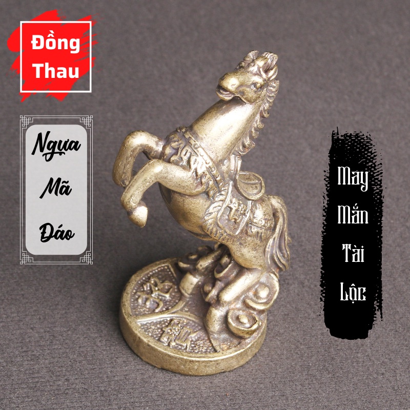 Tượng Trưng Bày Phong Thủy Bằng Đồng Hình Ngựa Mã Đáo Thành Công, Trang Trí, Đem Lại May Mắn