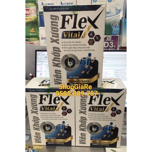 Viên Xương khớp Flex Vital chứ glucosamin Giúp xương chắc khớp khỏe, ngăn ngừa thoái hóa khớp, tái tạo mô sụn