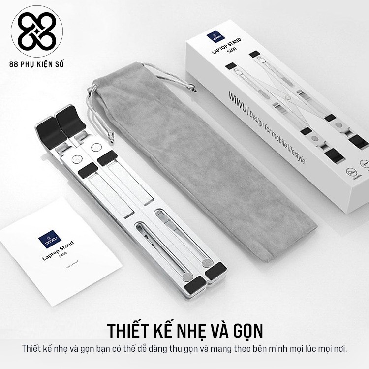 Giá đỡ Aluminum Wiwu S400 cho Macbook và Laptop 13 inch đến 15.5 inch chính hãng | BigBuy360 - bigbuy360.vn