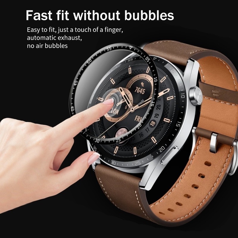 Miếng dán bảo vệ màn hình đồng hồ chất liệu PMMA 3D chống dầu cho Huawei Watch GT3 42mm 46mm