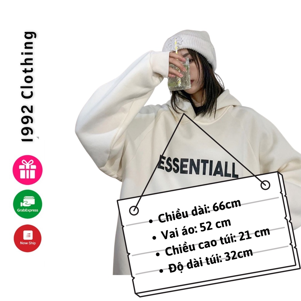 Áo hoodie nỉ  Áo khoác hoodie nam nữ đẹp form rộng Unisex chất nỉ ngoại 2 lớp dày dặn - 1992 Clothing