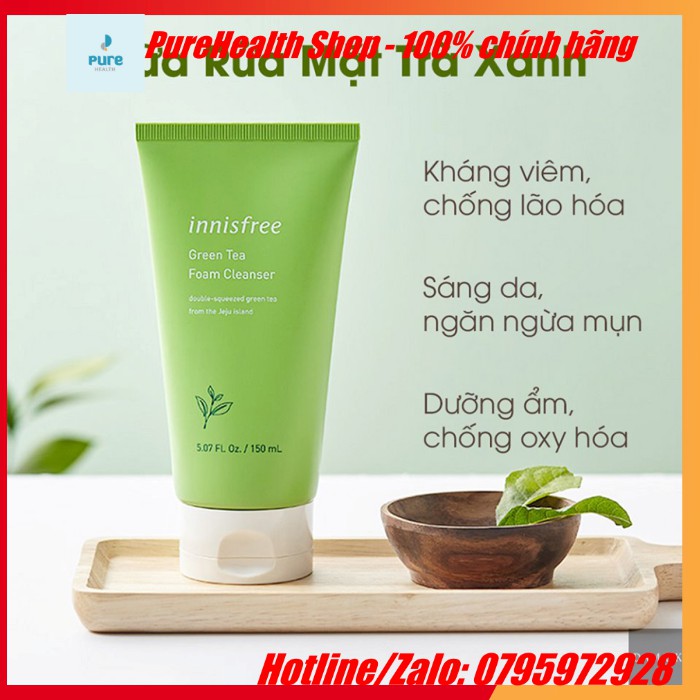 [100% Chính hãng] Sữa rữa mặt Trà Xanh Innisfree _Green Tea Foam (phiên bản mới)