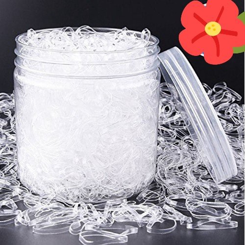 Set Khoảng 1000 Cột Tóc Cao Su Trong Suốt Tặng Kèm Hộp Đựng