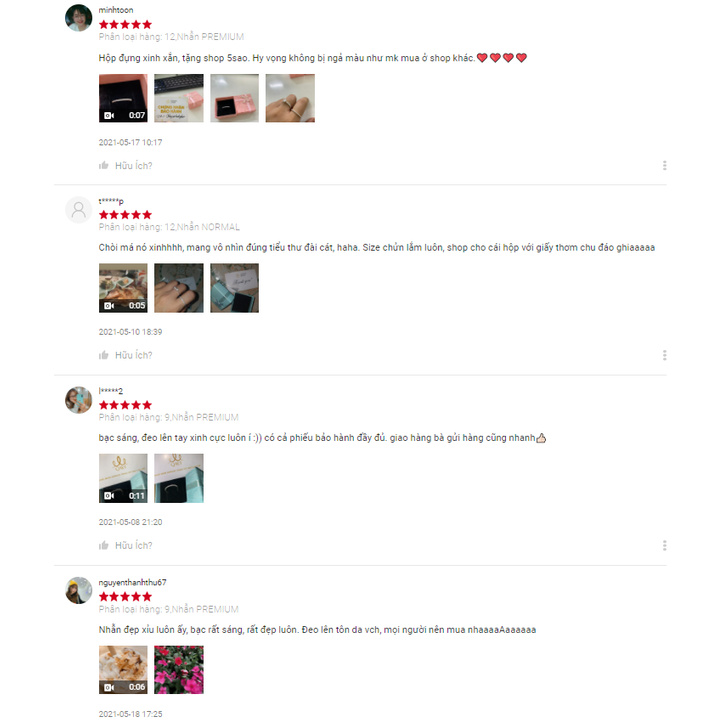 QMJ Nhẫn bạc nữ đơn giản Mong manh đính nạm đá tấm, chuẩn 925 cao cấp Q002