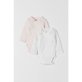 [H&M CHÍNH HÃNG]Set 2 body chip dài tay cho bé gái
